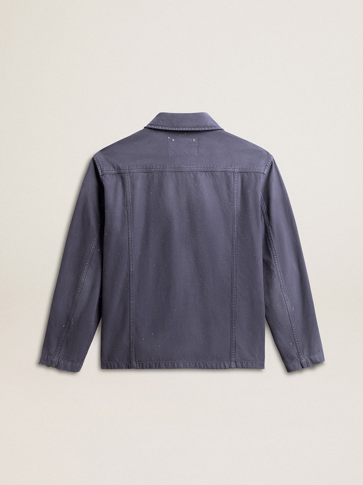 Men's blue jacket in denim cotton with distressed treatment | Golden Goose