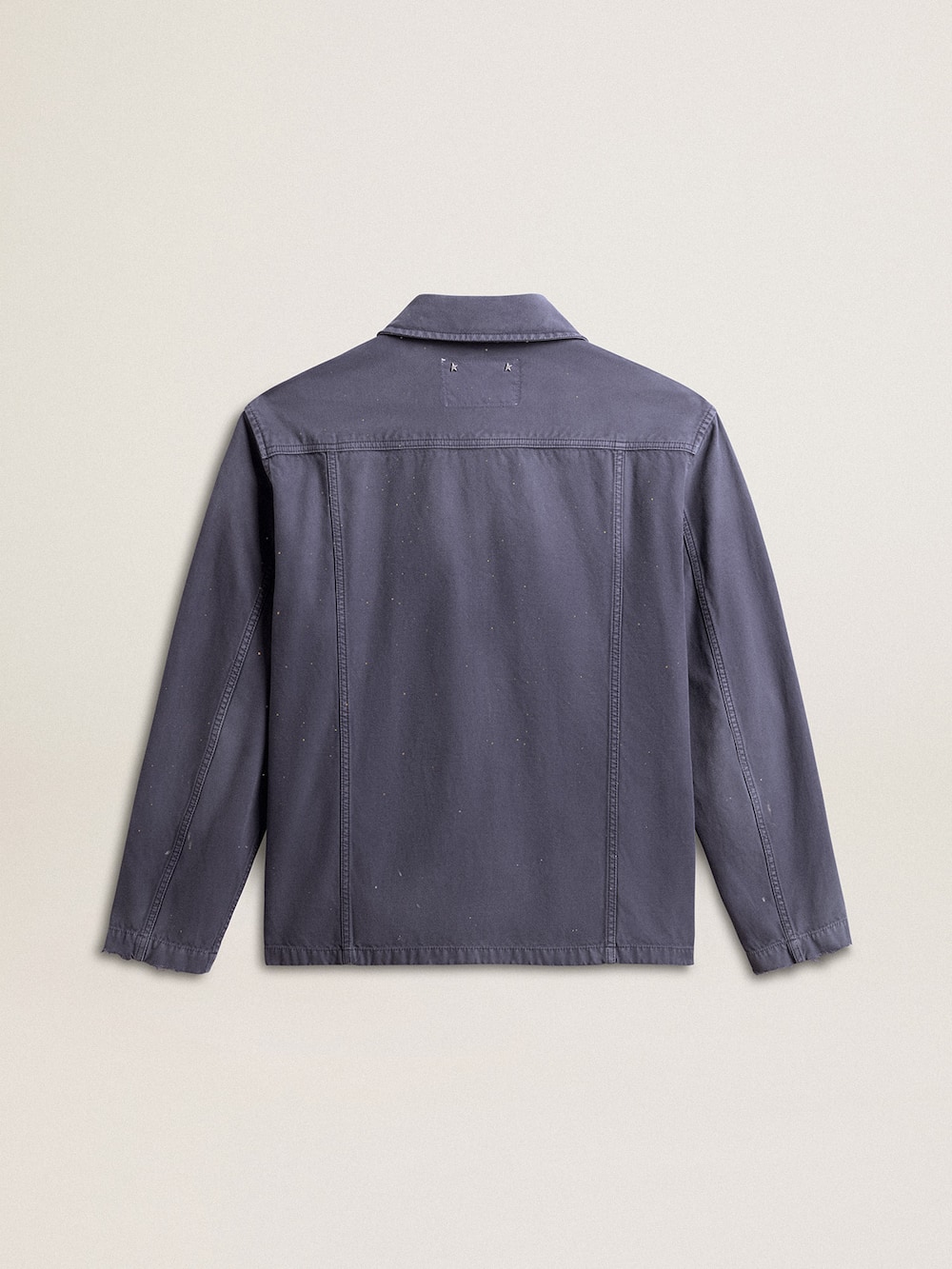 Golden Goose - Men's blue jacket in denim cotton with distressed treatment in 