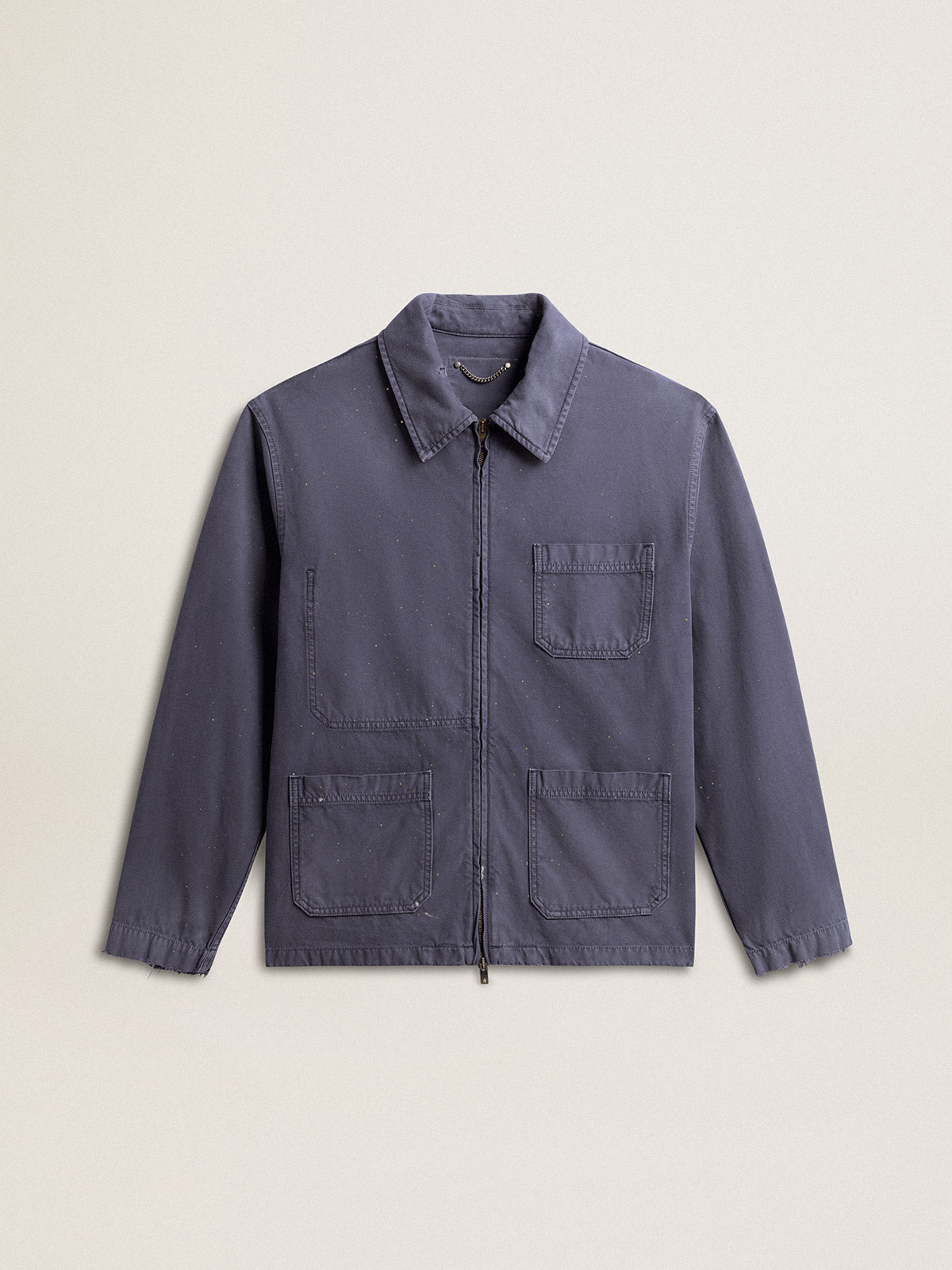 Veste homme en coton denim bleu à l'effet usé — Golden Goose