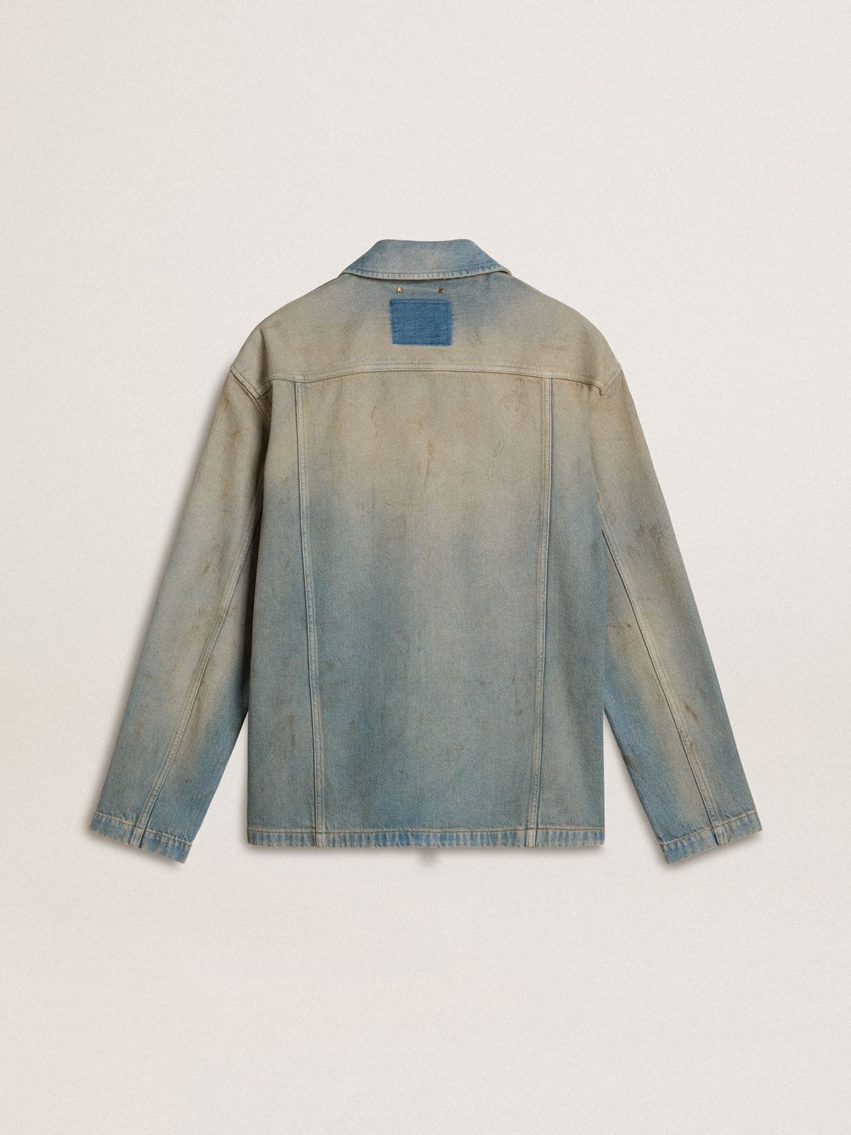 Golden Goose - Herren-Denimjacke in Distressed-Optik mit Reißverschluss in 