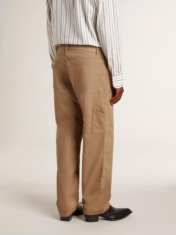Golden Goose - Men's beige pants with patches  in 