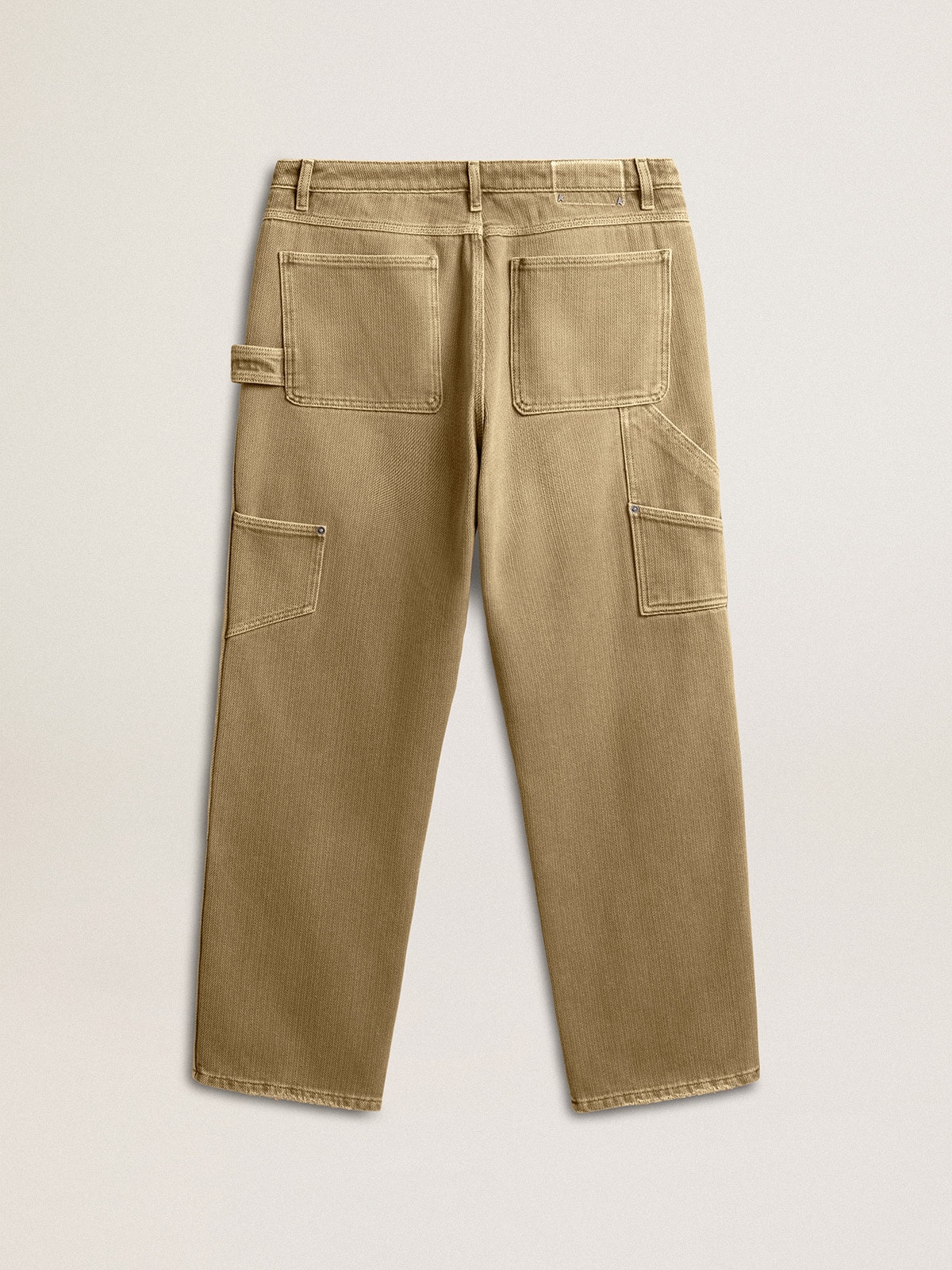 Men's distressed-effect cotton pants