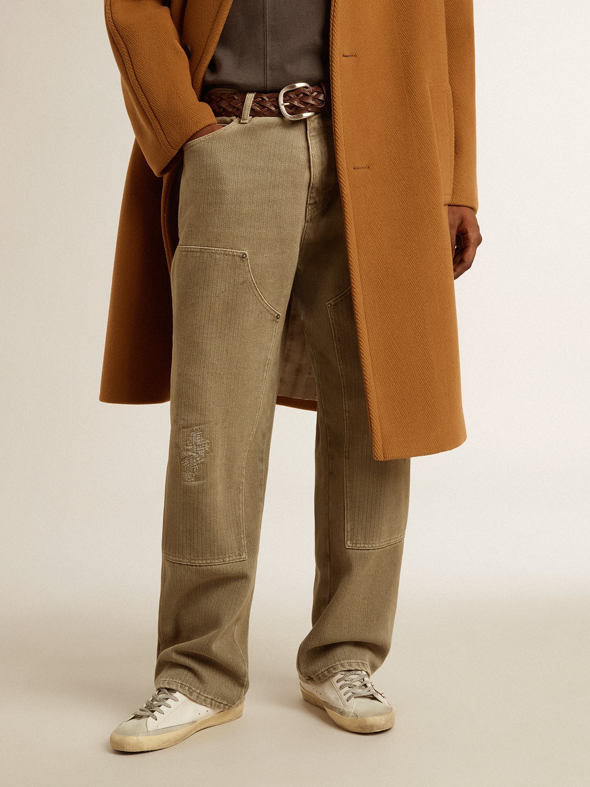 ボトムスその他 Golden Goose FW25 Trousers (GWP01364 P00109860421) Women's cotton denim pants with shaded-effect crystal decoration