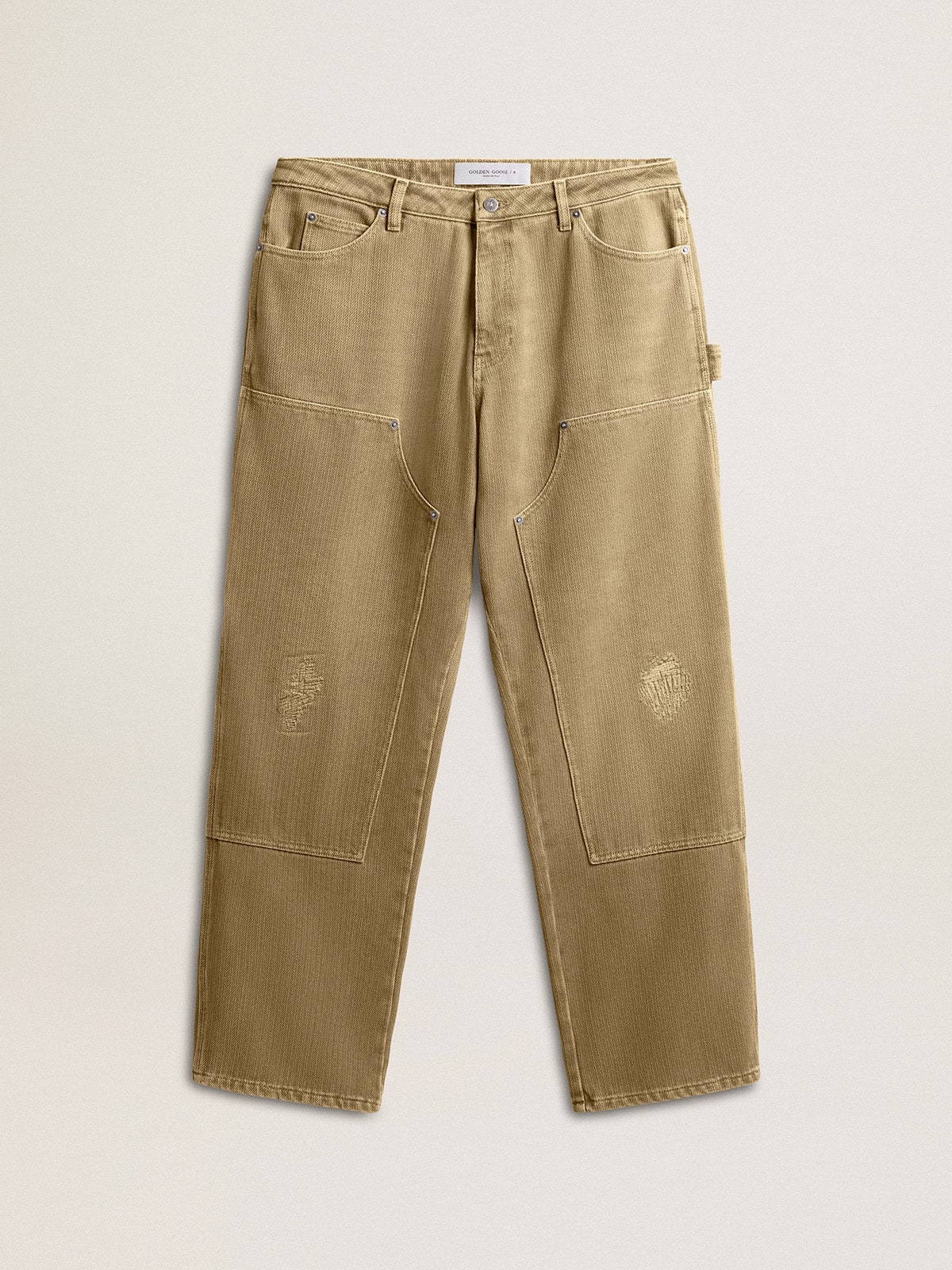 Golden Goose - Pantalone da uomo in cotone dall'effetto distressed in 