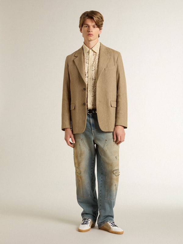 Golden Goose - Men's distressed sand-washed jeans in 