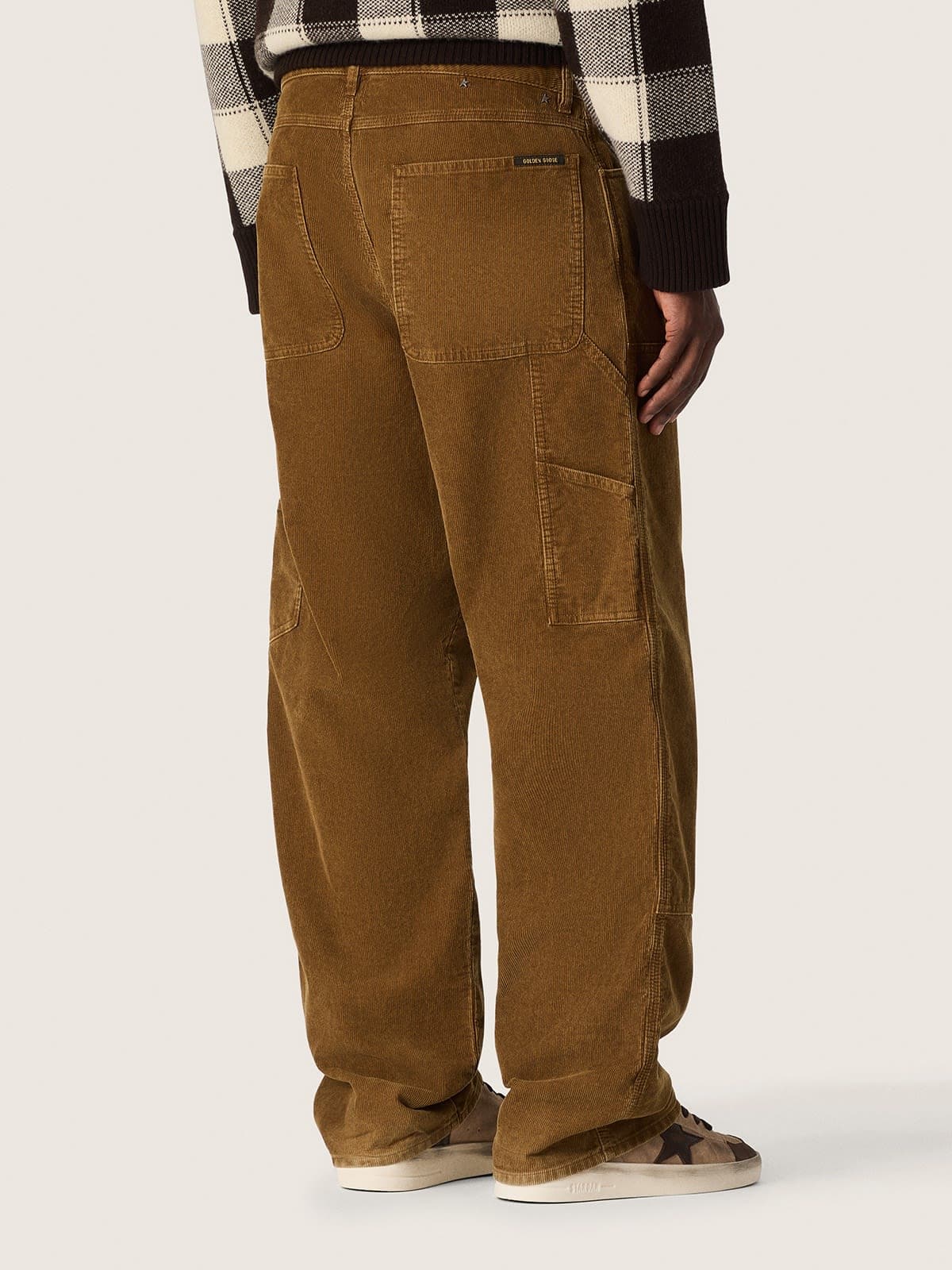 Golden Goose - Pantalon homme en velours c&ocirc;tel&eacute; ambre in 