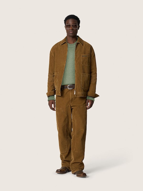 Golden Goose - Bernsteinfarbene Herrenjacke aus Rippensamt in 