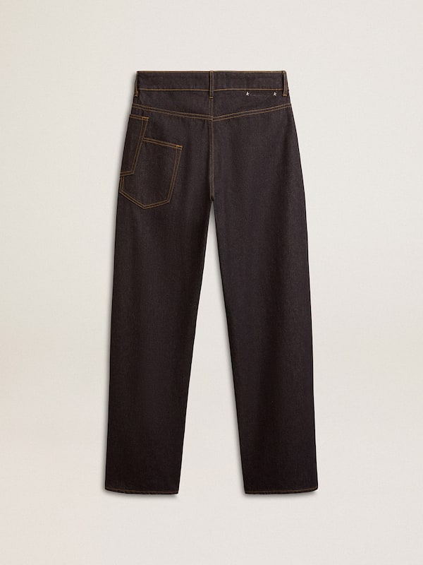 Golden Goose - Men’s dark blue wide-leg jeans in one-wash denim in 