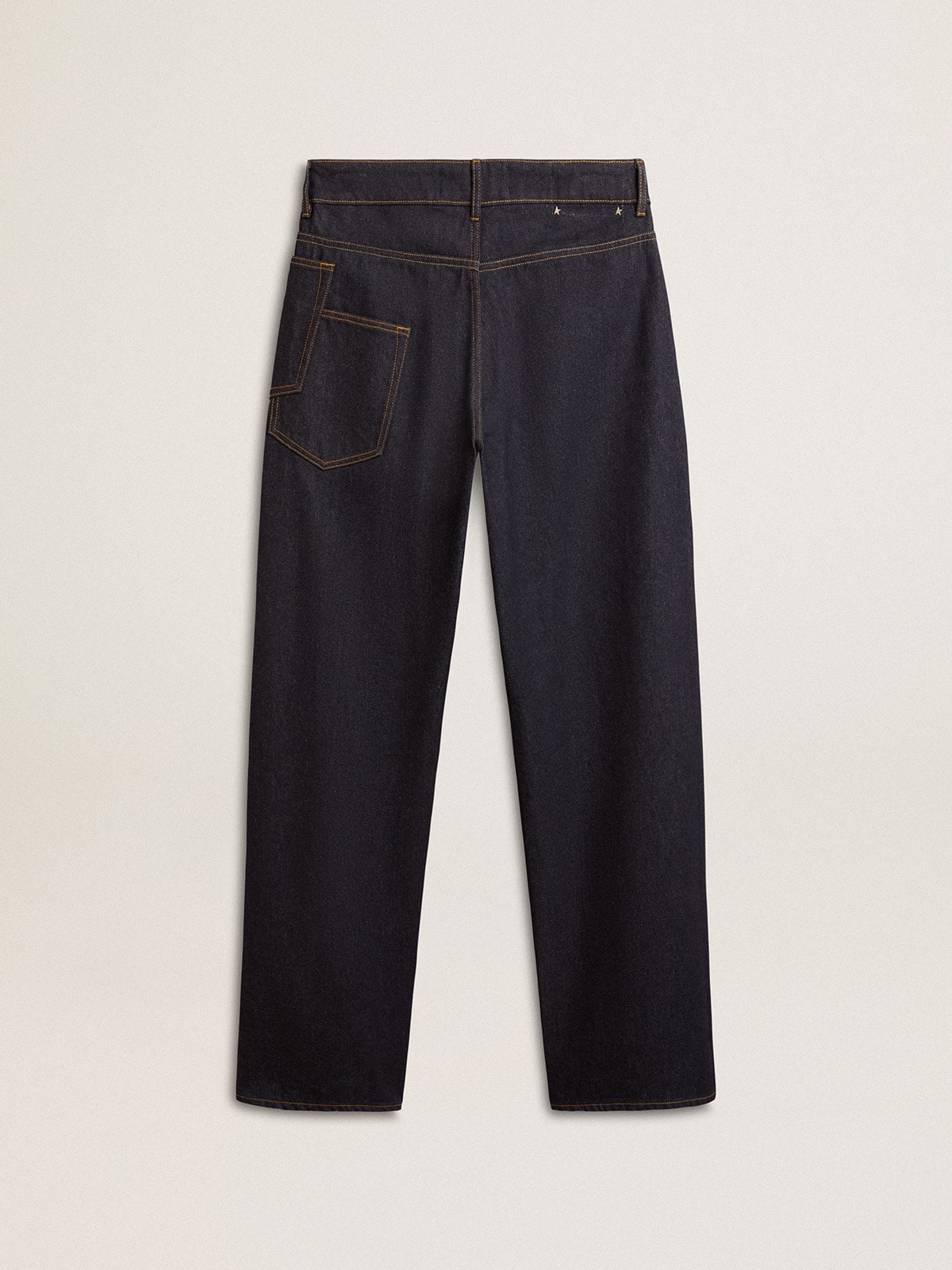 Golden Goose - Men’s dark blue wide-leg jeans in one-wash denim in 