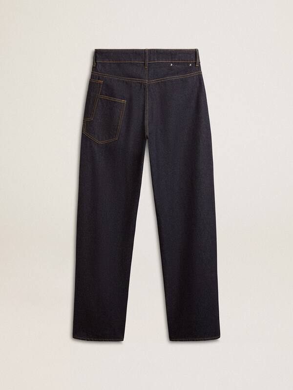 Golden Goose - Men’s dark blue wide-leg jeans in one-wash denim in 