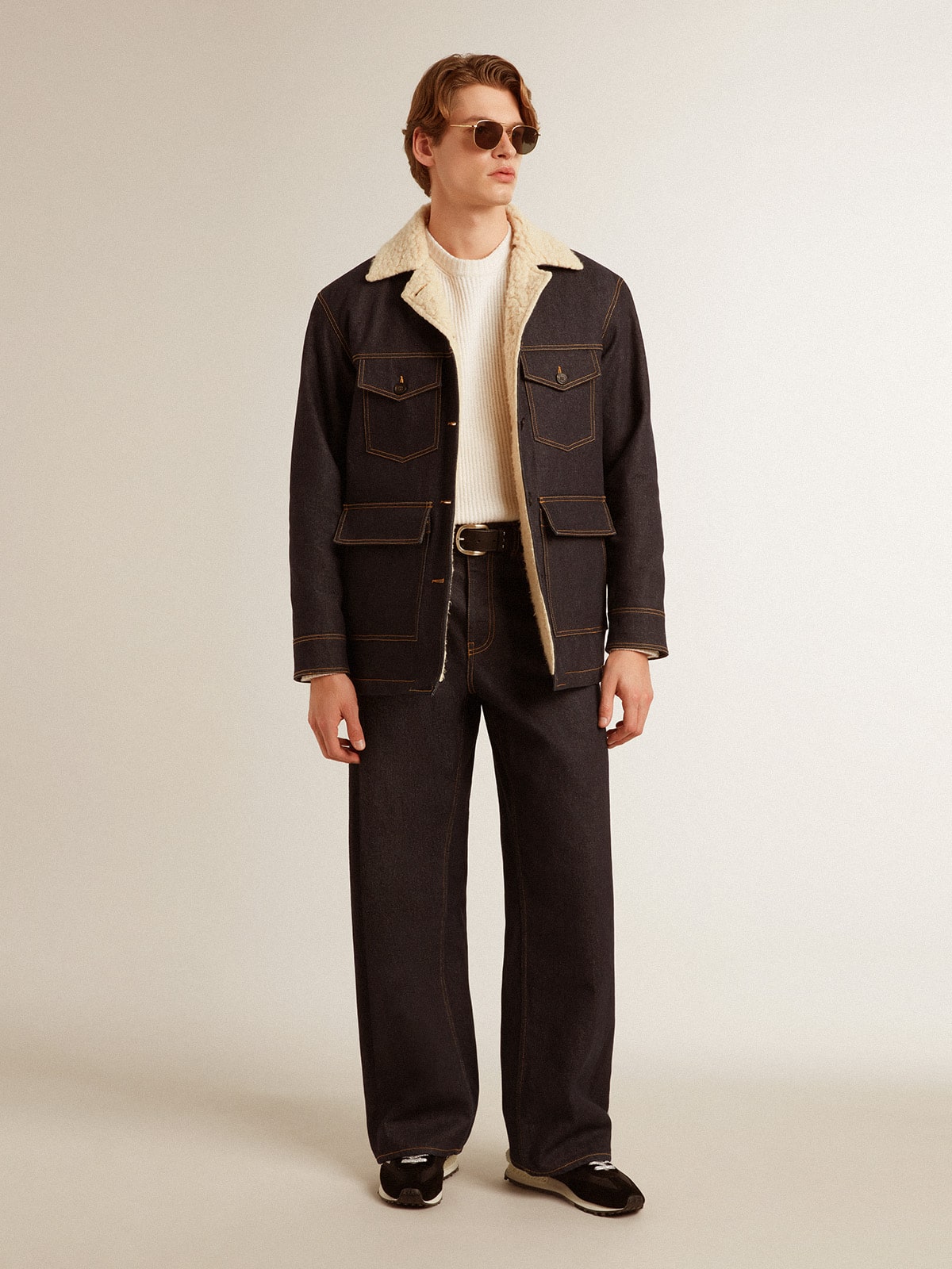 Golden Goose - Chaqueta gabán de hombre en denim in 