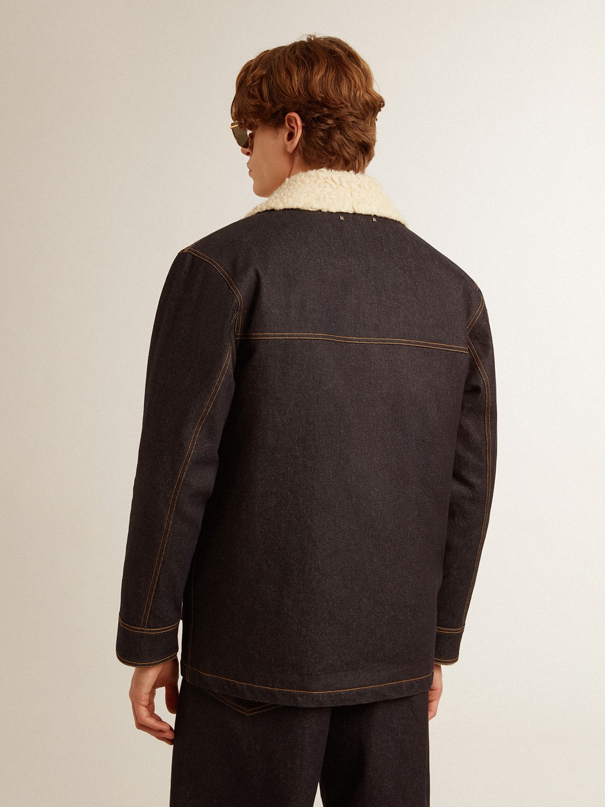 Golden Goose - Chaqueta gabán de hombre en denim in 