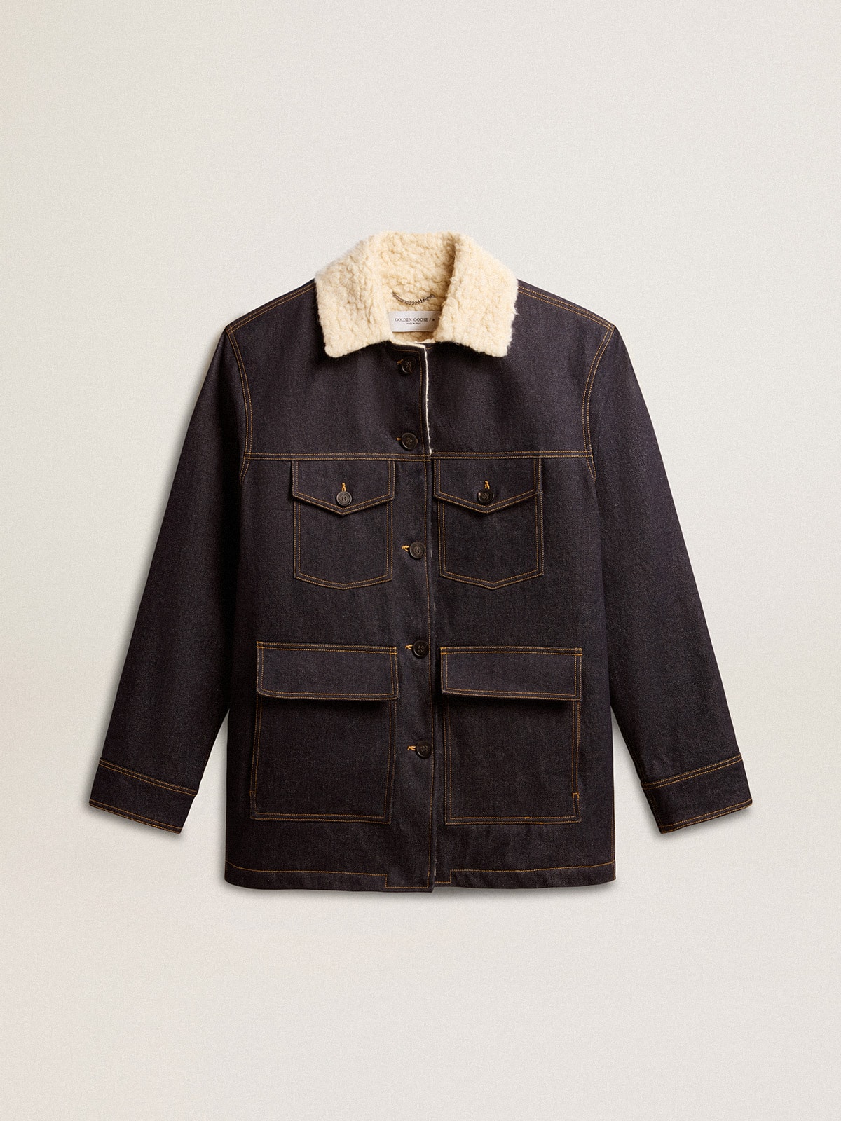 Golden Goose - Men's denim pea coat jacket in 