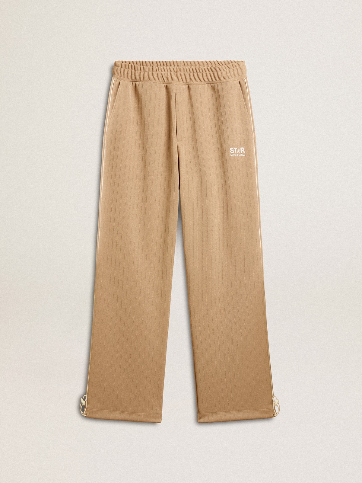 Golden Goose - Men’s light beige joggers with white logo in 