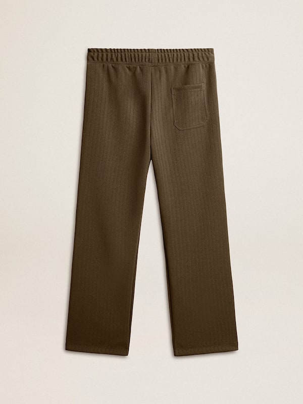 Golden Goose - Men’s military green joggers with white logo in 