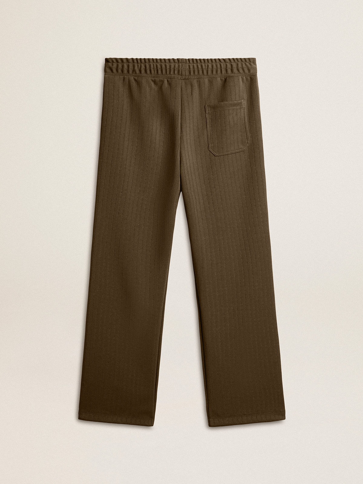 Golden Goose - Men’s military green joggers with white logo in