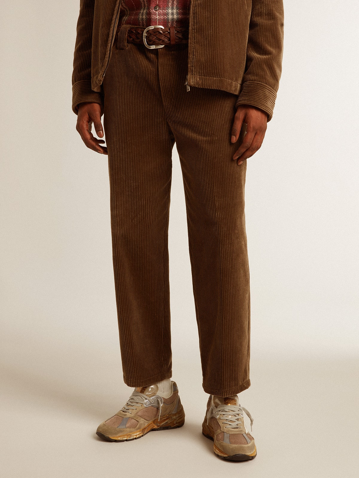 Golden Goose - Men's dark olive corduroy pants in 