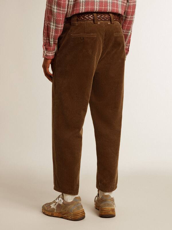 Golden Goose - Men's dark olive corduroy pants in 