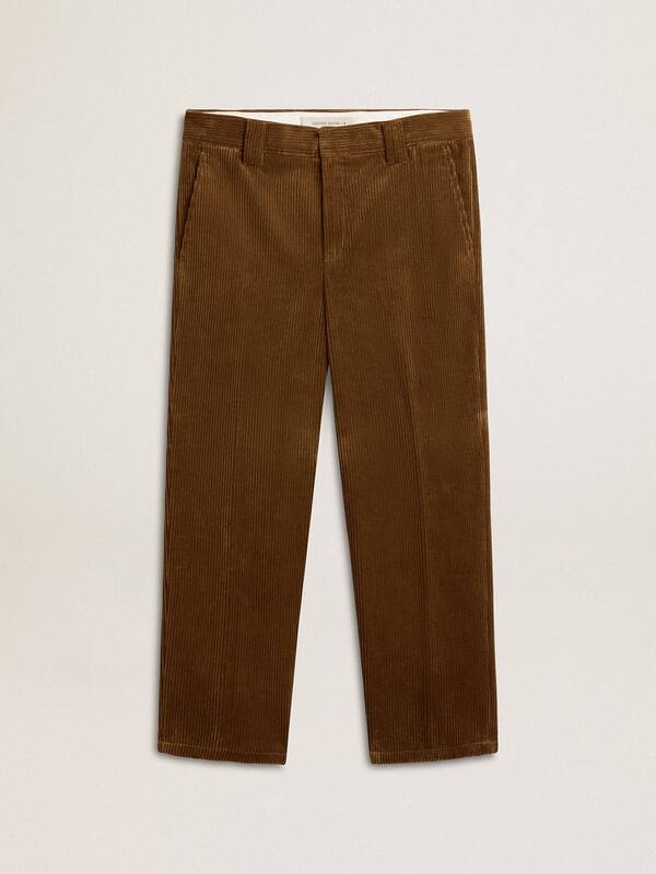 Golden Goose - Men's dark olive corduroy pants in 