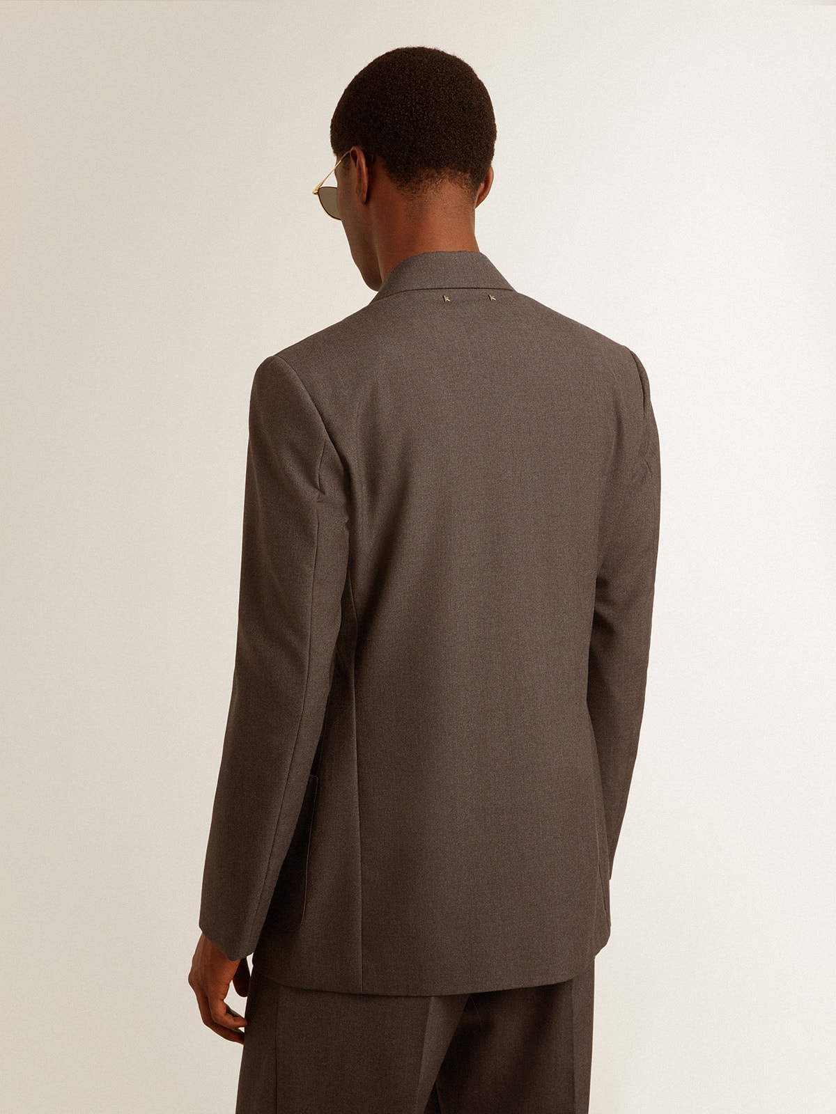 Golden Goose - Men's tailored jacket in anthracite gray virgin wool in 