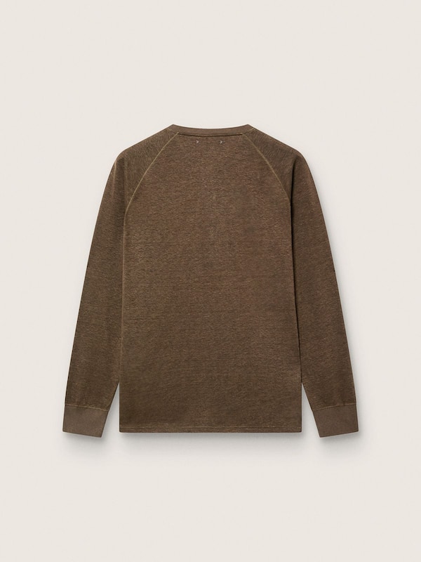 Golden Goose - Men's long-sleeved sweater in tortoiseshell-brown linen jersey in 