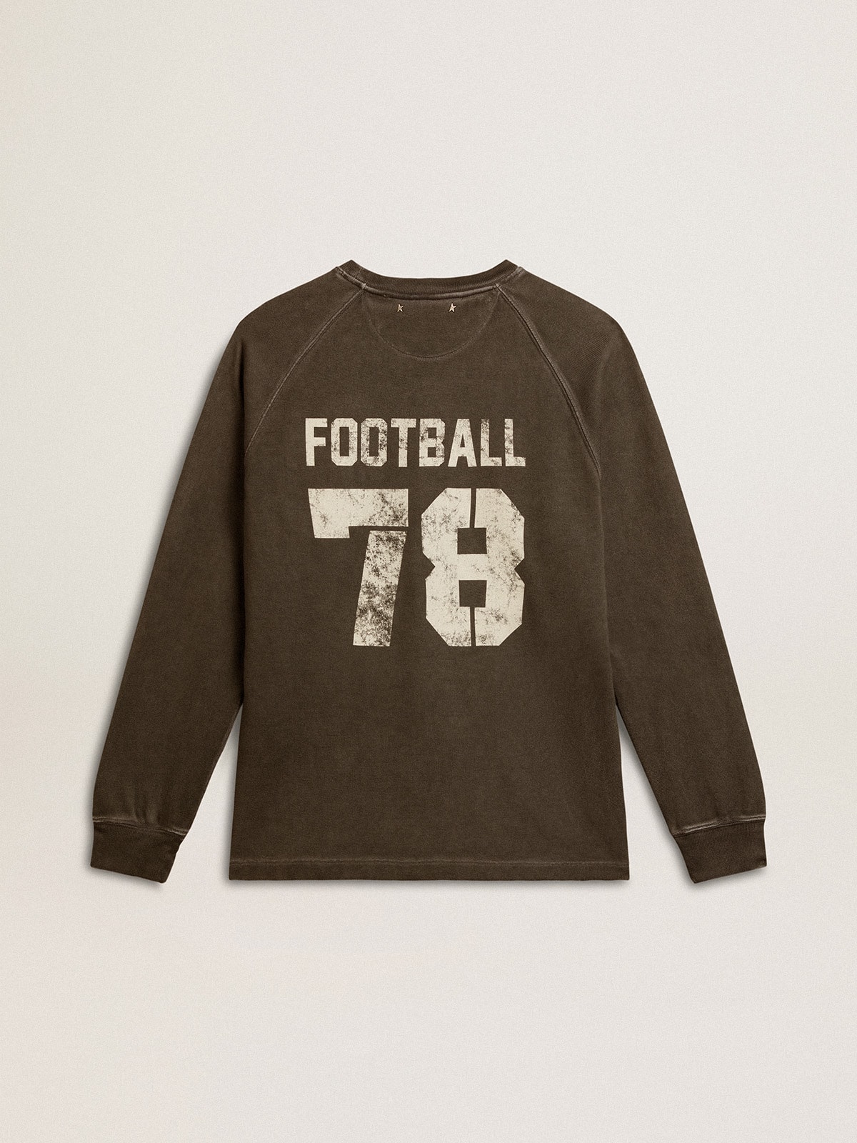 Tシャツ・カットソー Golden Football Print Man to Man Anthracite GMP02015P0 Men's long-sleeved T-shirt in anthracite gray cotton with