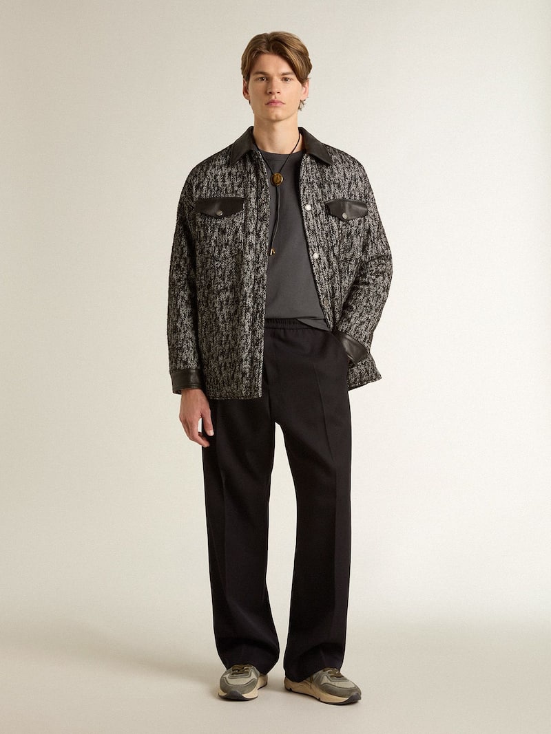 Golden Goose - T-shirt da uomo in cotone di colore antracite con stampa sul cuore in 