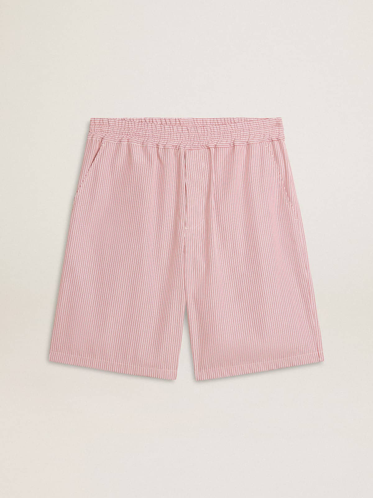 Golden Goose - Bermuda shorts in striped cotton poplin in 