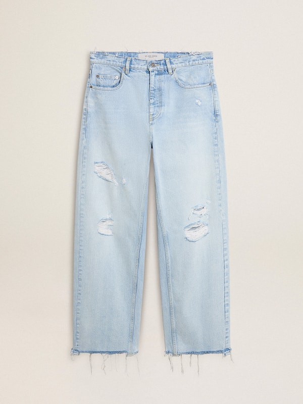 Golden Goose - Men’s pants in lived-in effect denim in 