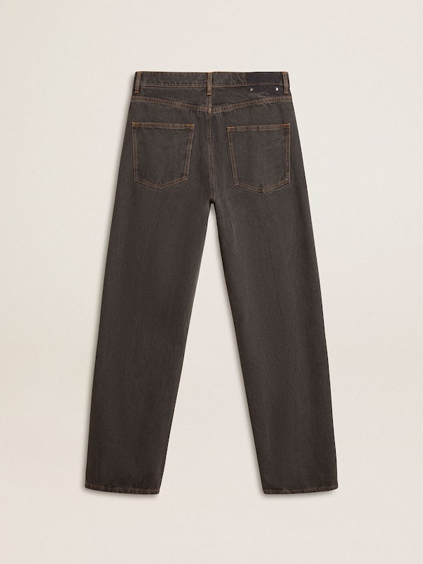 Golden Goose - Men's dark gray jeans in twist crease-wash denim in 