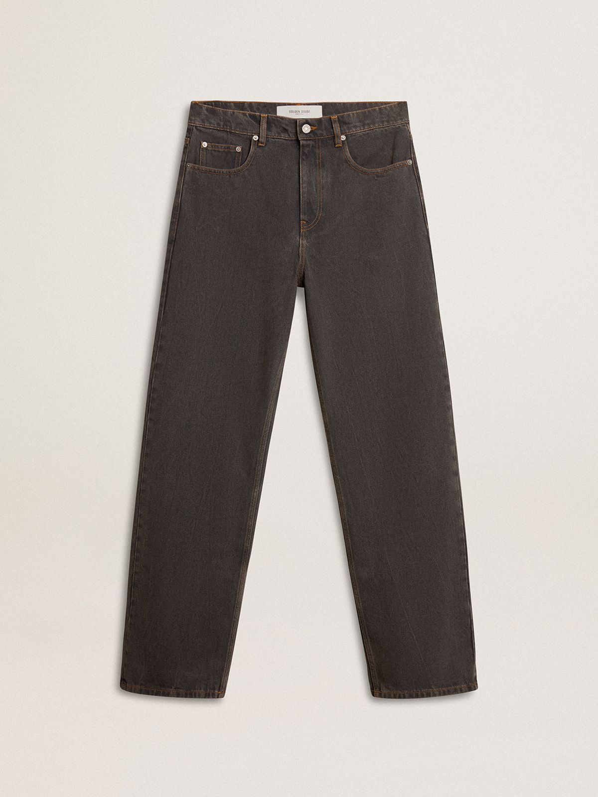 Jean gris foncé pour homme en denim au délavage twist crease — Golden Goose
