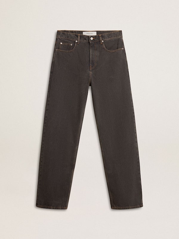 Golden Goose - Men's dark gray jeans in twist crease-wash denim in 
