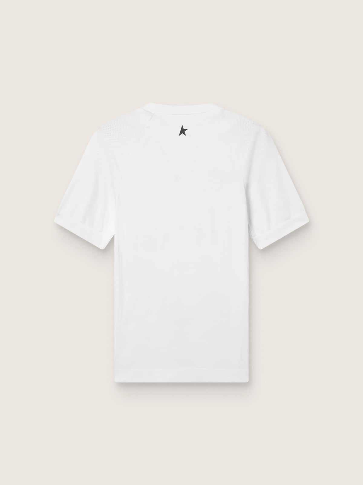 Golden Goose - T-shirt sportiva bianca da uomo slim fit in 