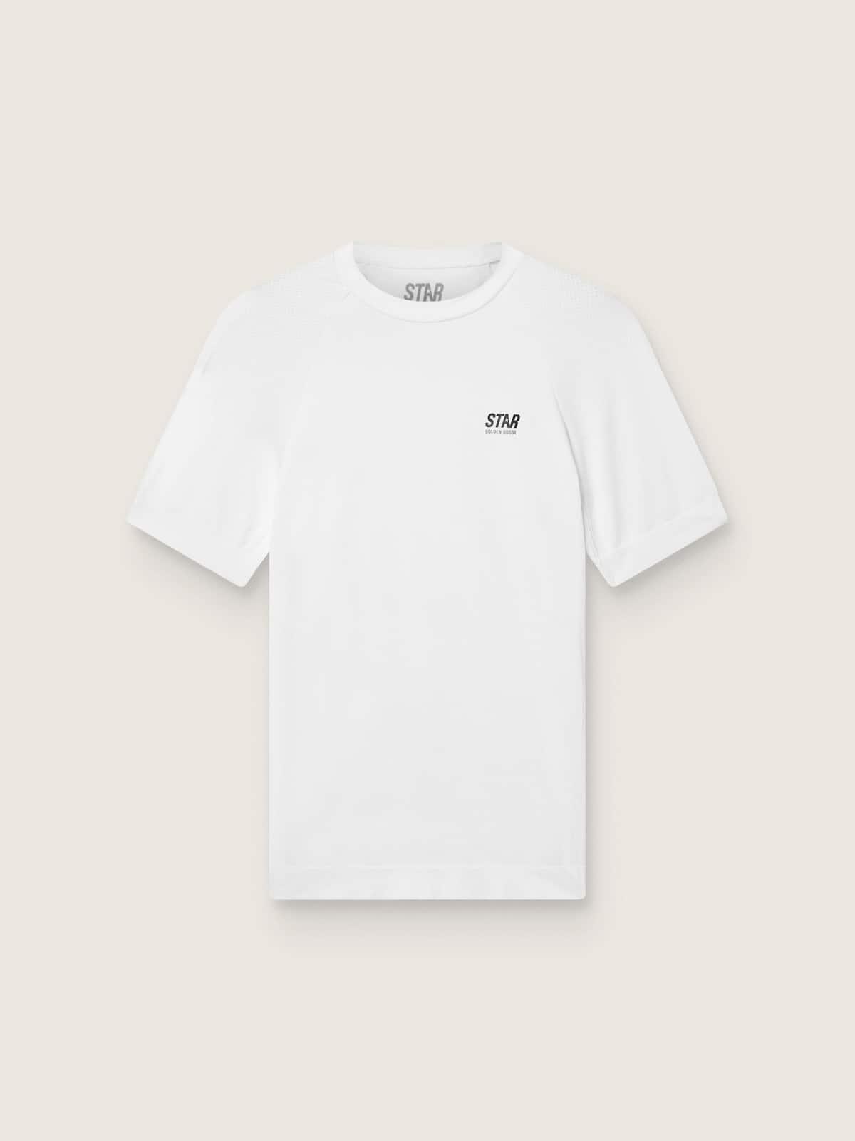 Golden Goose - T-shirt sportiva bianca da uomo slim fit in 