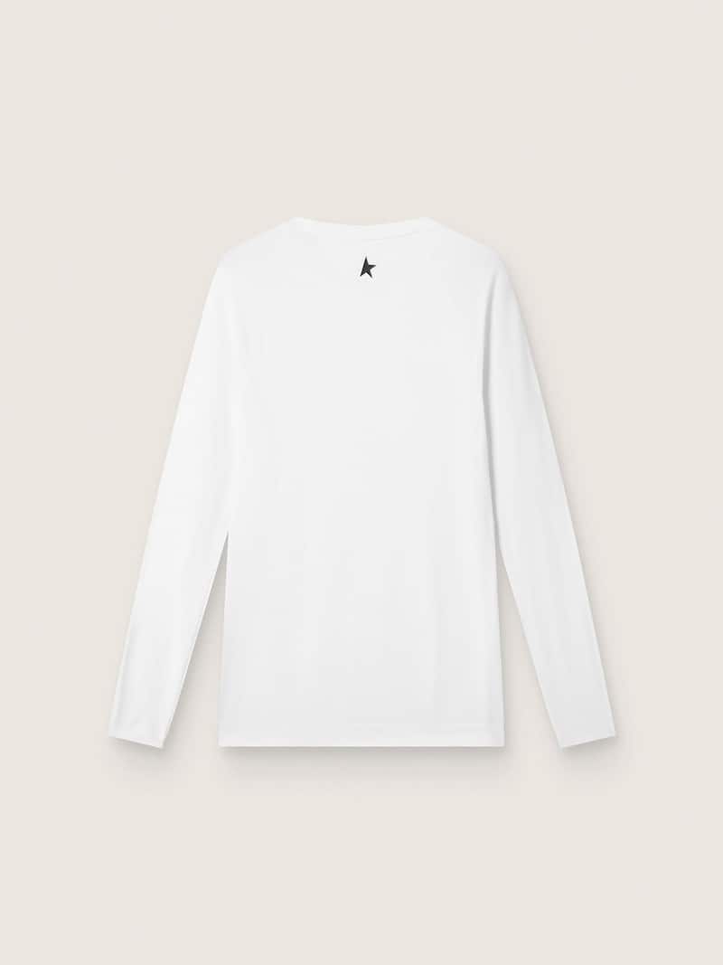 Golden Goose - T-shirt de sport blanc &agrave; manches longues pour homme in 