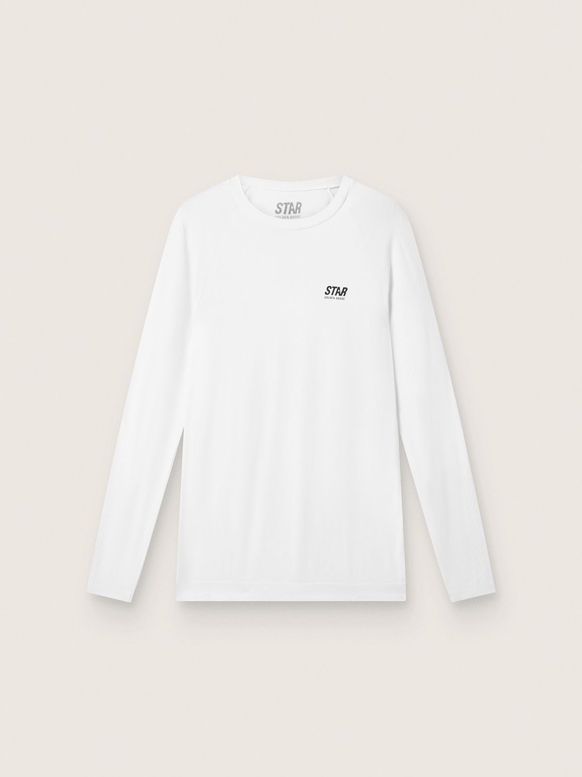 T-shirt de sport blanc à manches longues pour homme — Golden Goose