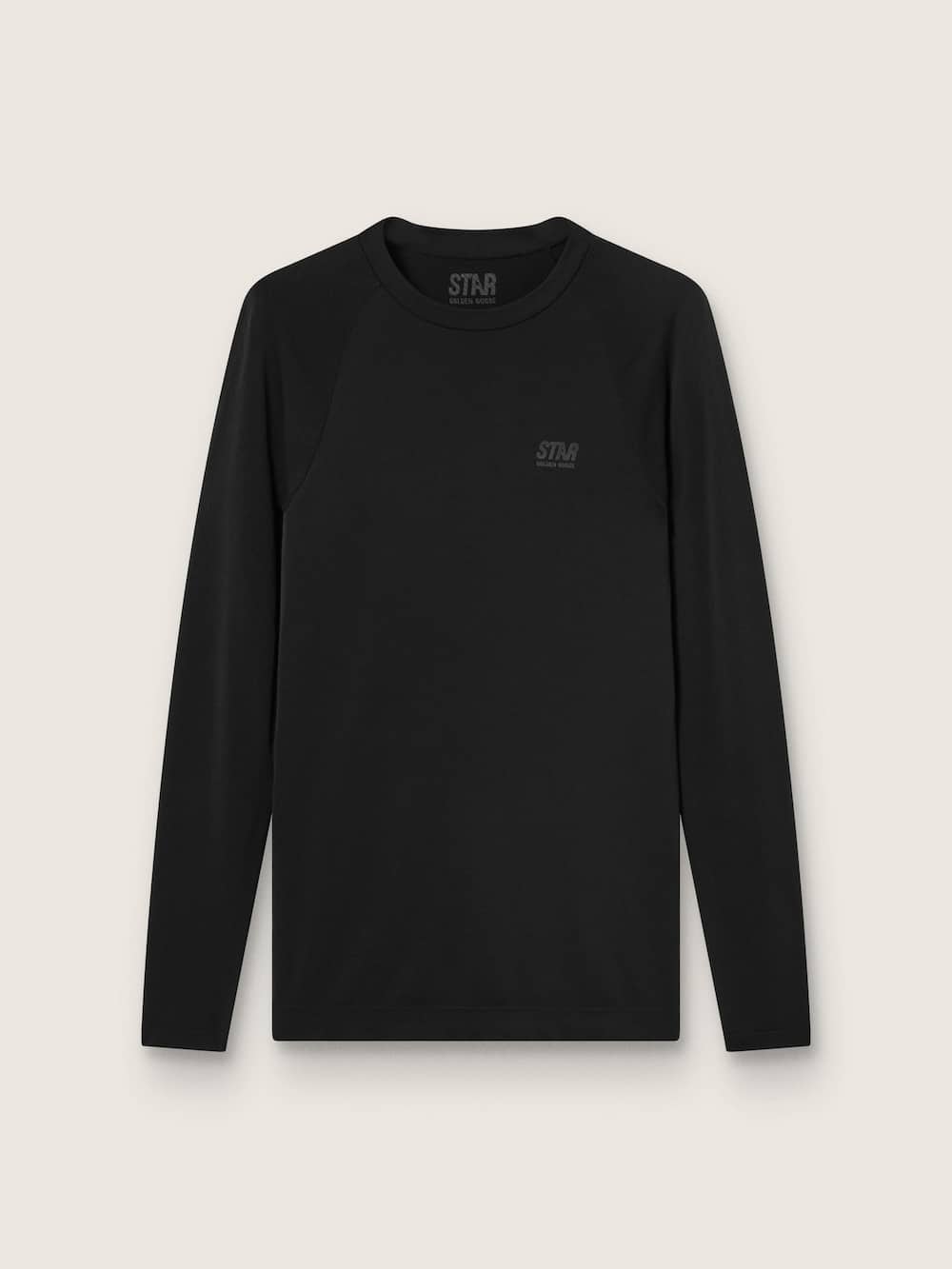 T-shirt de sport noir à manches longues pour homme — Golden Goose