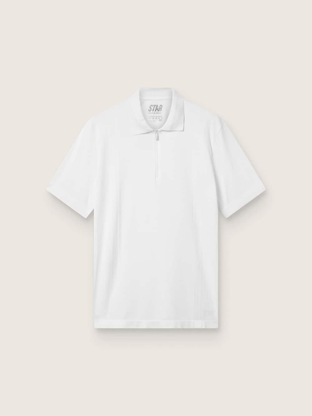 Polo de sport zippé blanc pour homme — Golden Goose