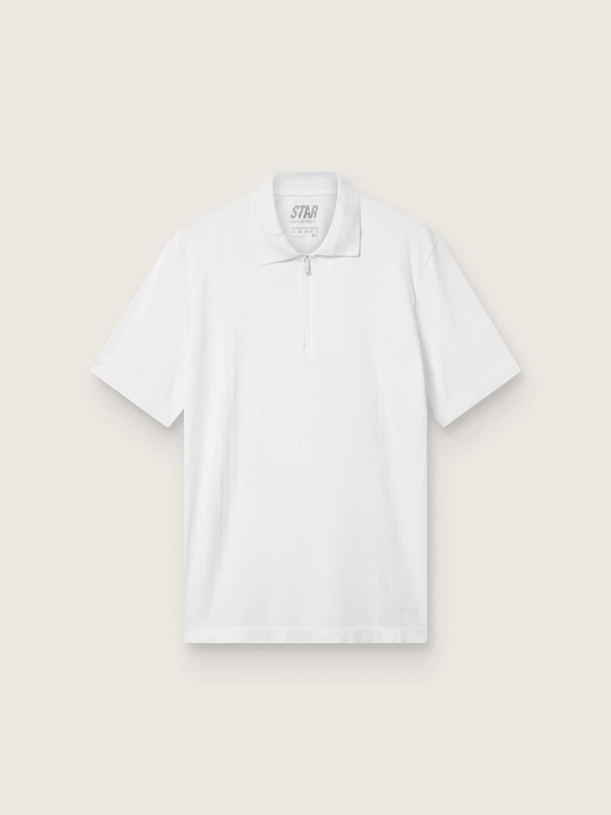Golden Goose - Polo sportiva con zip bianca da uomo in 