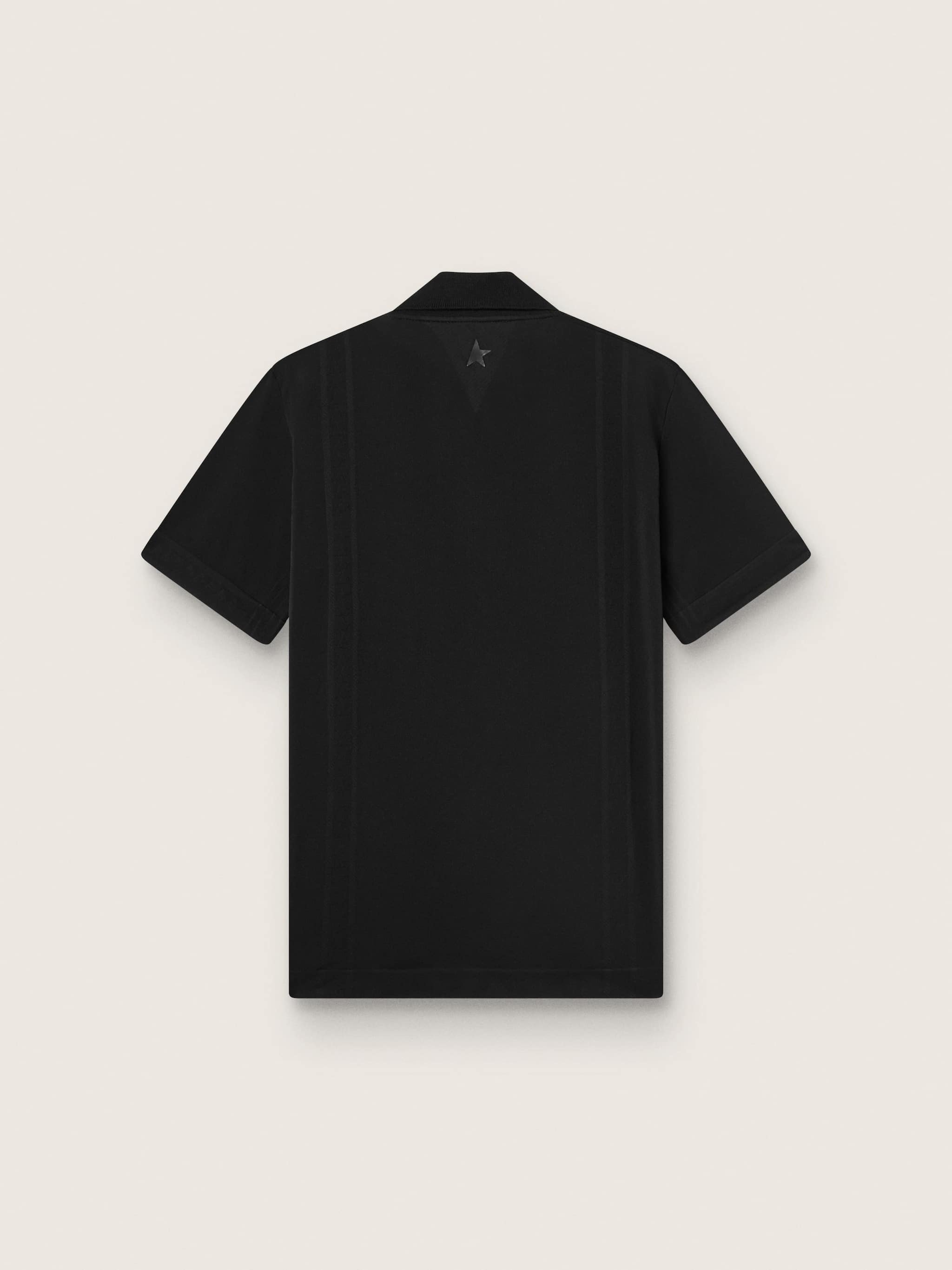 Golden Goose - Polo sportiva con zip nera da uomo in 
