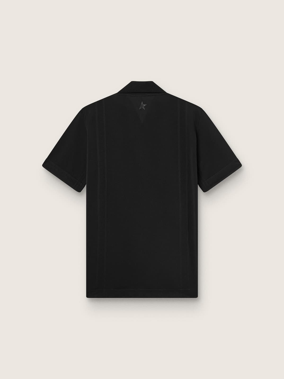 Golden Goose - Polo sportiva con zip nera da uomo in 