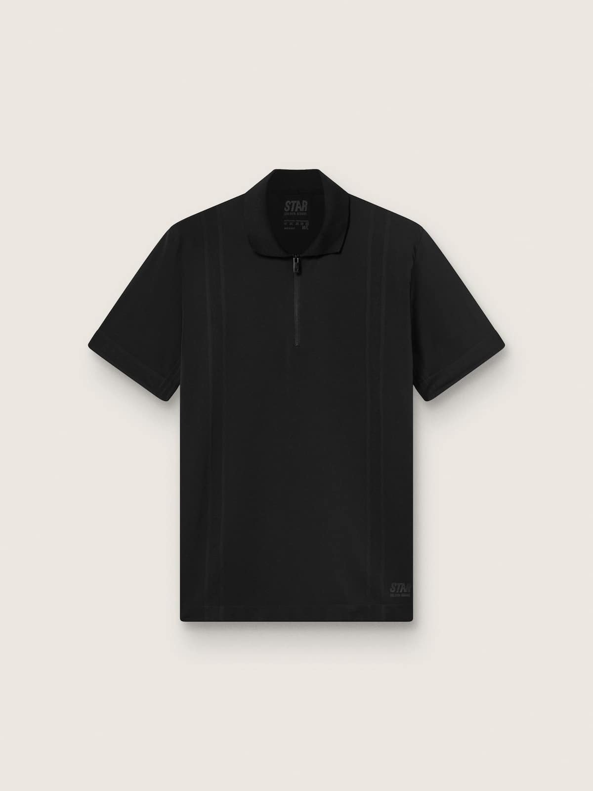 Golden Goose - Polo sportiva con zip nera da uomo in 