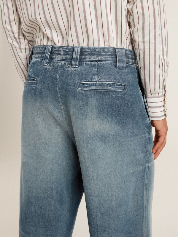Golden Goose - Men's denim chinos with distressed details in 