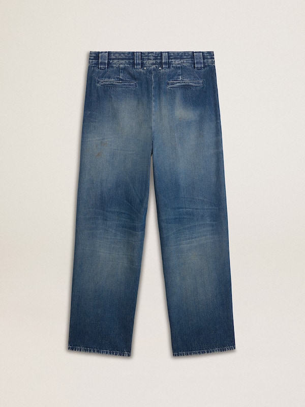 Golden Goose - Men's denim chinos with distressed details in 