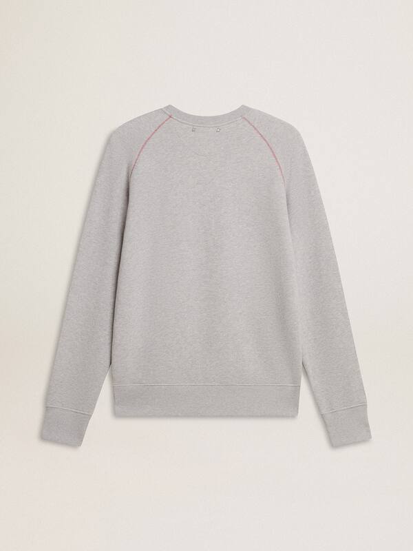 Golden Goose - Men’s gray round neck sweatshirt with contrast stitching in 
