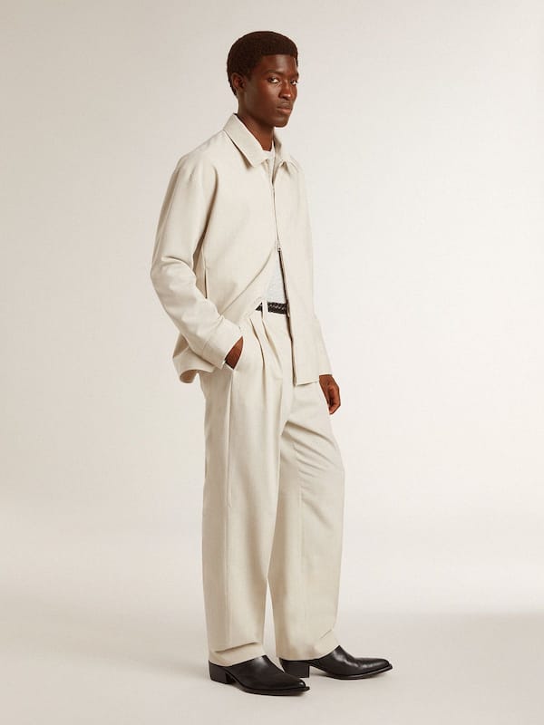 Golden Goose - Men's khaki wool blend coach jacket in 