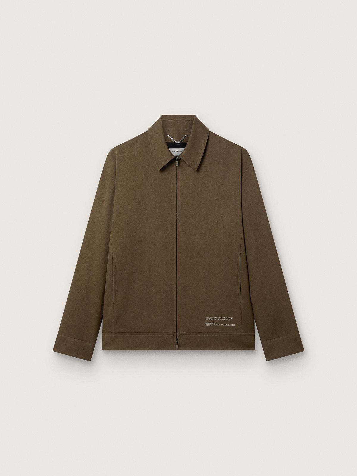 Veste coach pour homme en gabardine de laine avec broderie — Golden Goose
