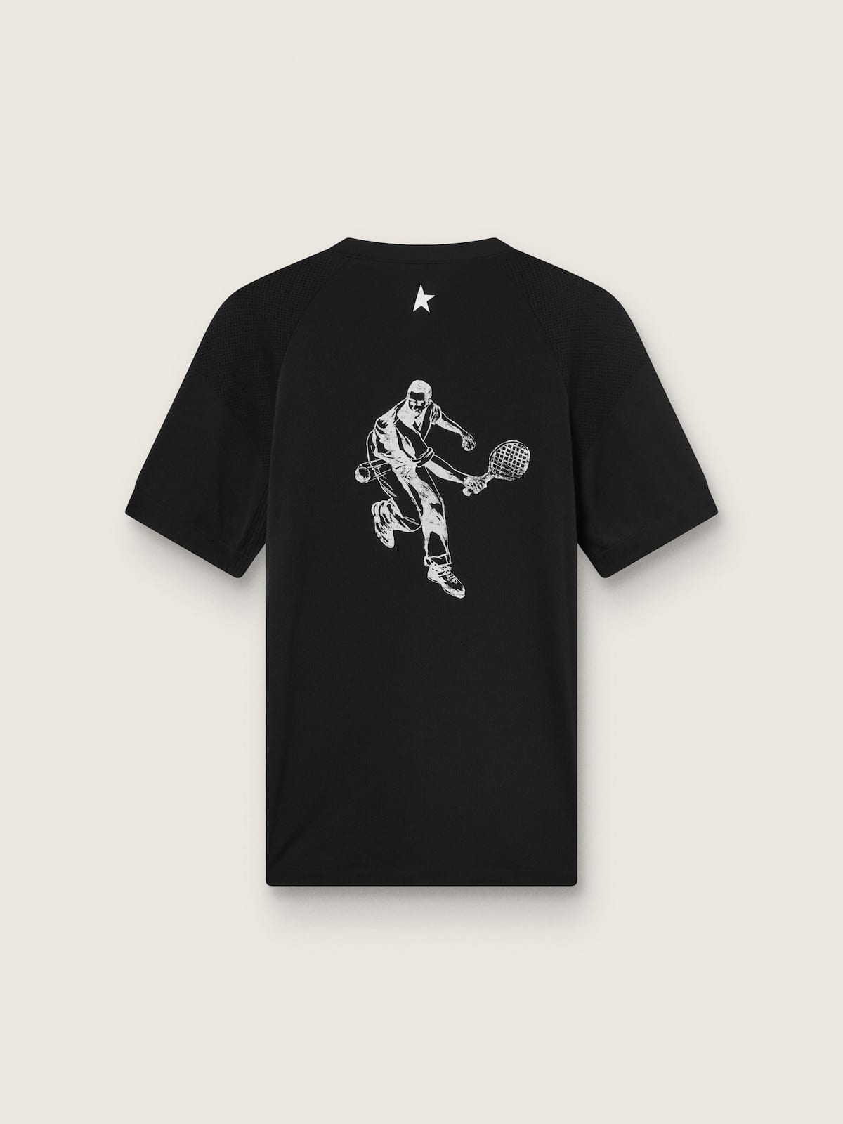 Golden Goose - T-shirt sportiva nera da uomo con stampa sul retro in 