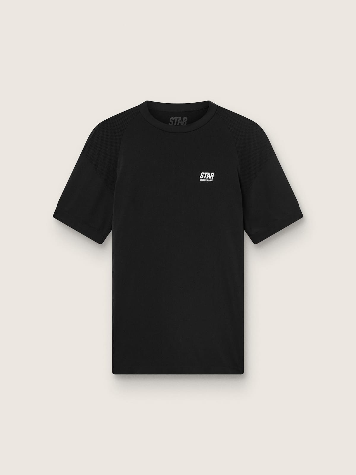 Golden Goose - T-shirt sportiva nera da uomo con stampa sul retro in 
