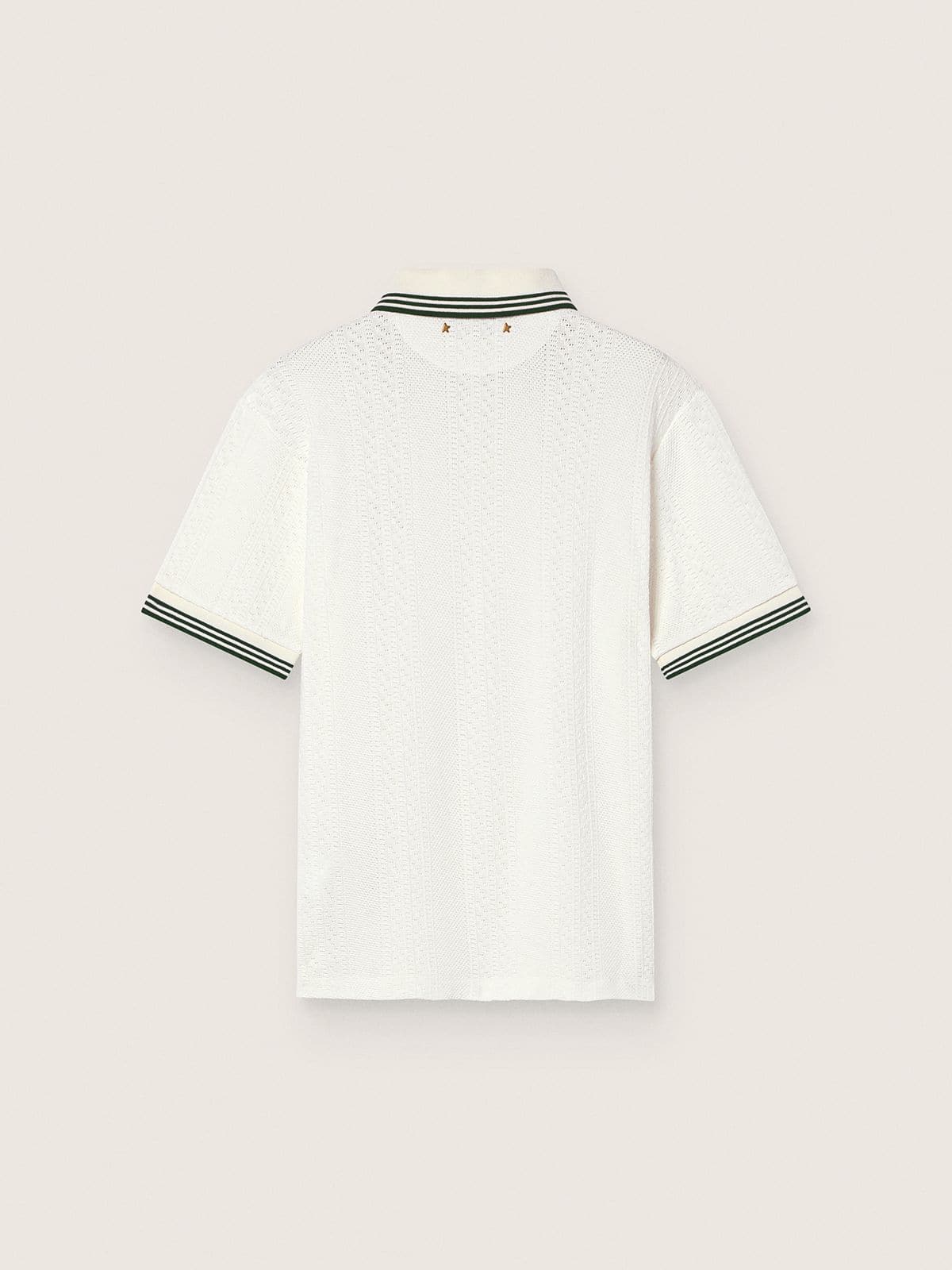 Golden Goose - Herrenhemd aus wei&szlig;er Baumwolle mit Jacquardmotiv mit Perforationen in 